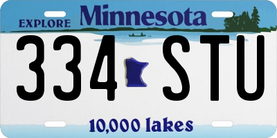MN license plate 334STU