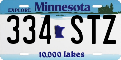 MN license plate 334STZ