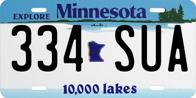 MN license plate 334SUA