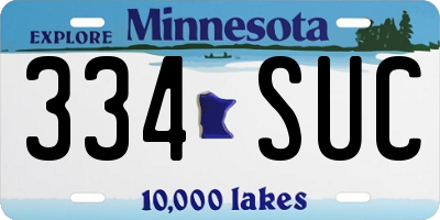 MN license plate 334SUC