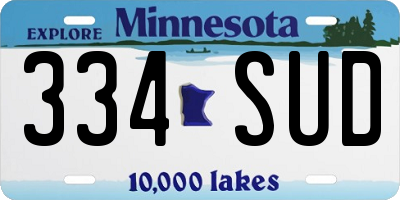 MN license plate 334SUD