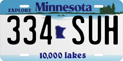 MN license plate 334SUH