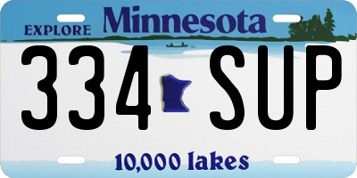 MN license plate 334SUP
