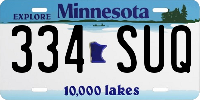 MN license plate 334SUQ