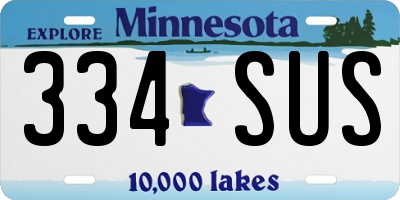 MN license plate 334SUS