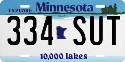 MN license plate 334SUT