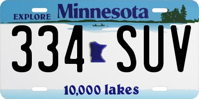 MN license plate 334SUV