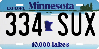 MN license plate 334SUX