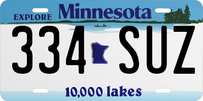 MN license plate 334SUZ