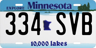 MN license plate 334SVB