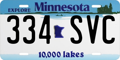 MN license plate 334SVC