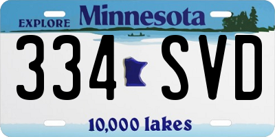 MN license plate 334SVD