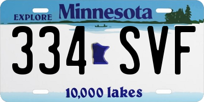MN license plate 334SVF