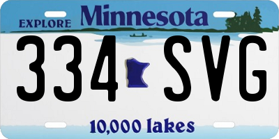 MN license plate 334SVG