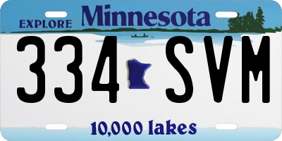 MN license plate 334SVM