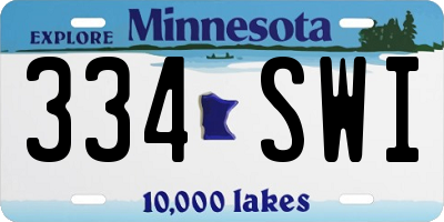 MN license plate 334SWI