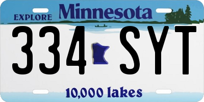 MN license plate 334SYT