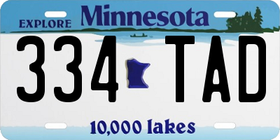 MN license plate 334TAD