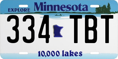 MN license plate 334TBT