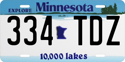 MN license plate 334TDZ