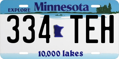 MN license plate 334TEH