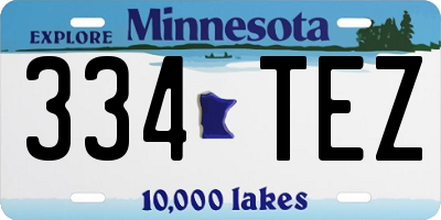 MN license plate 334TEZ