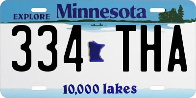 MN license plate 334THA