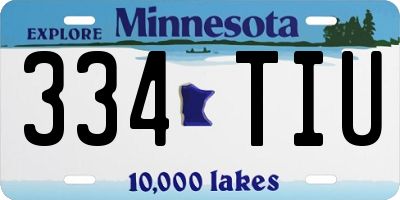 MN license plate 334TIU