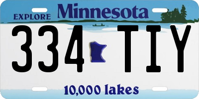 MN license plate 334TIY