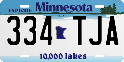 MN license plate 334TJA