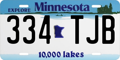 MN license plate 334TJB