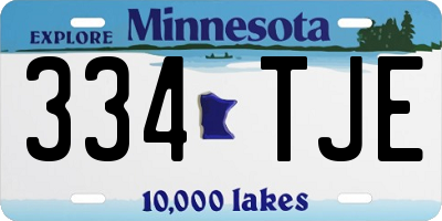 MN license plate 334TJE
