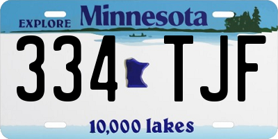 MN license plate 334TJF