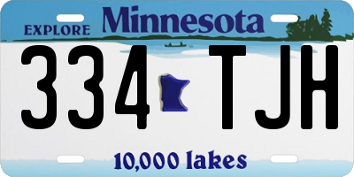 MN license plate 334TJH