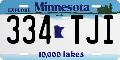 MN license plate 334TJI