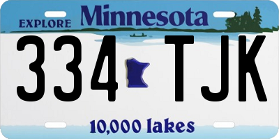 MN license plate 334TJK