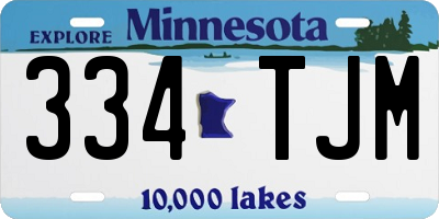MN license plate 334TJM
