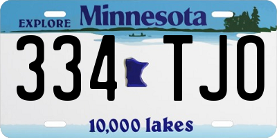 MN license plate 334TJO