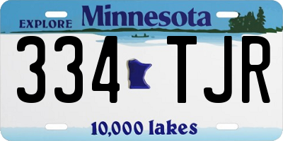 MN license plate 334TJR