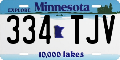 MN license plate 334TJV
