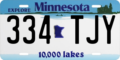 MN license plate 334TJY