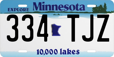 MN license plate 334TJZ