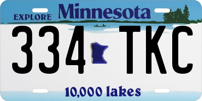 MN license plate 334TKC