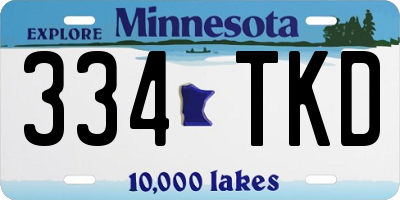 MN license plate 334TKD