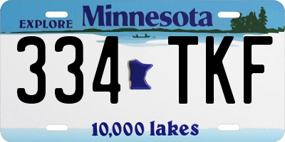 MN license plate 334TKF