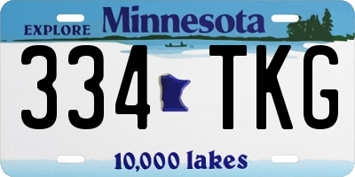 MN license plate 334TKG