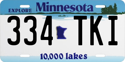 MN license plate 334TKI