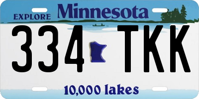 MN license plate 334TKK
