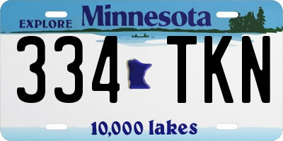 MN license plate 334TKN