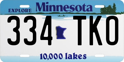 MN license plate 334TKO